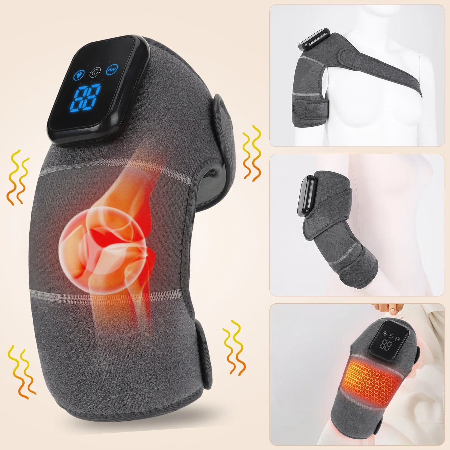 Knee Massager Vibration Heated Knee Massager 3 Mode Heated Elbow Brace Wrap Pain Relief Heated Knee Brace Wrap Stress Relief