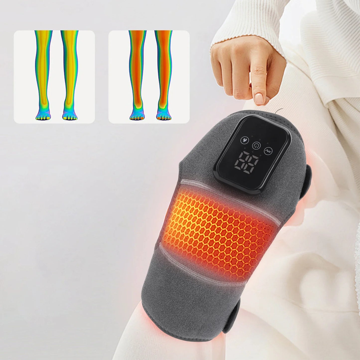 Knee Massager Vibration Heated Knee Massager 3 Mode Heated Elbow Brace Wrap Pain Relief Heated Knee Brace Wrap Stress Relief